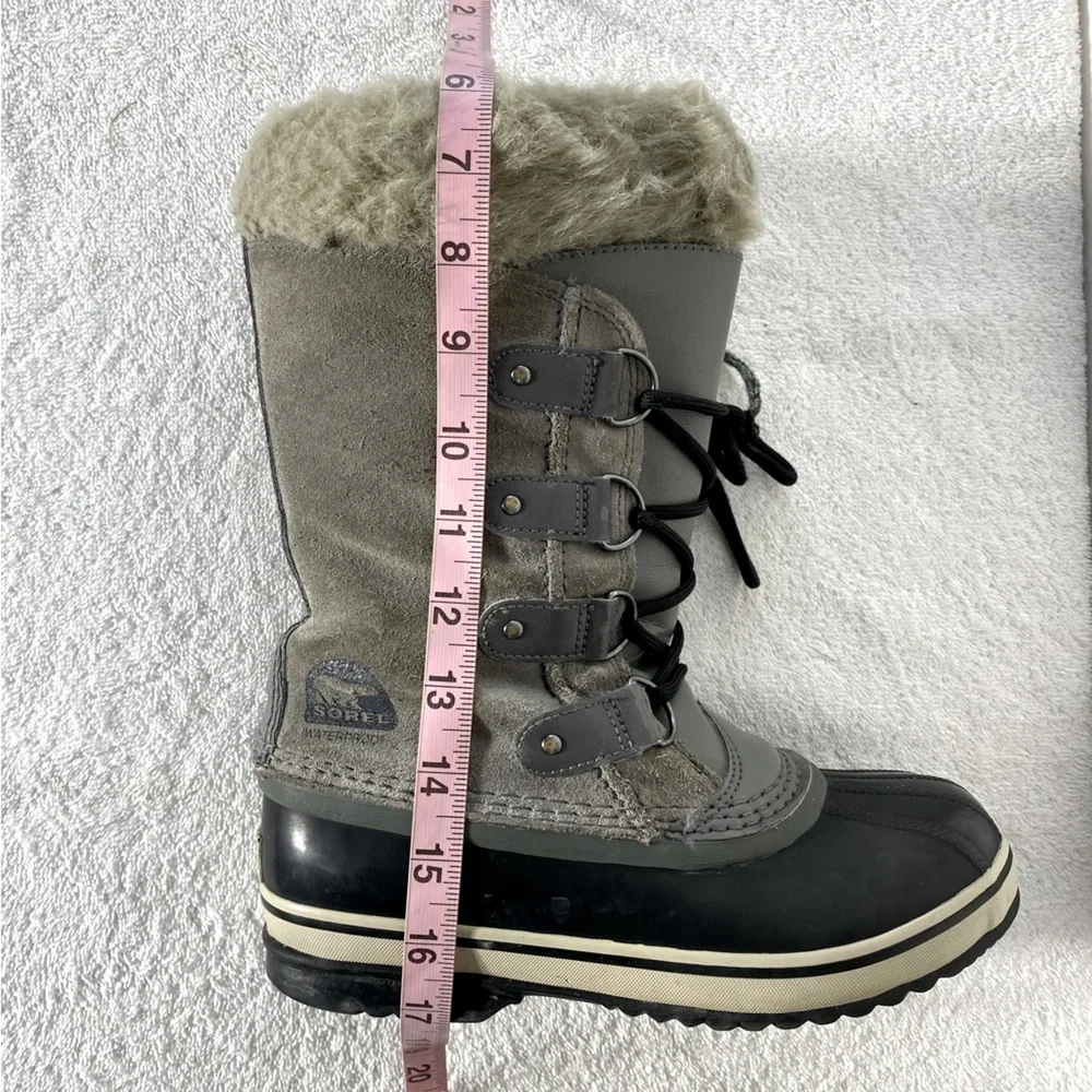 Sorel Grey Suede Leather Lace Up Mid Calf Winter Boots 5 - Picture 15 of 15
